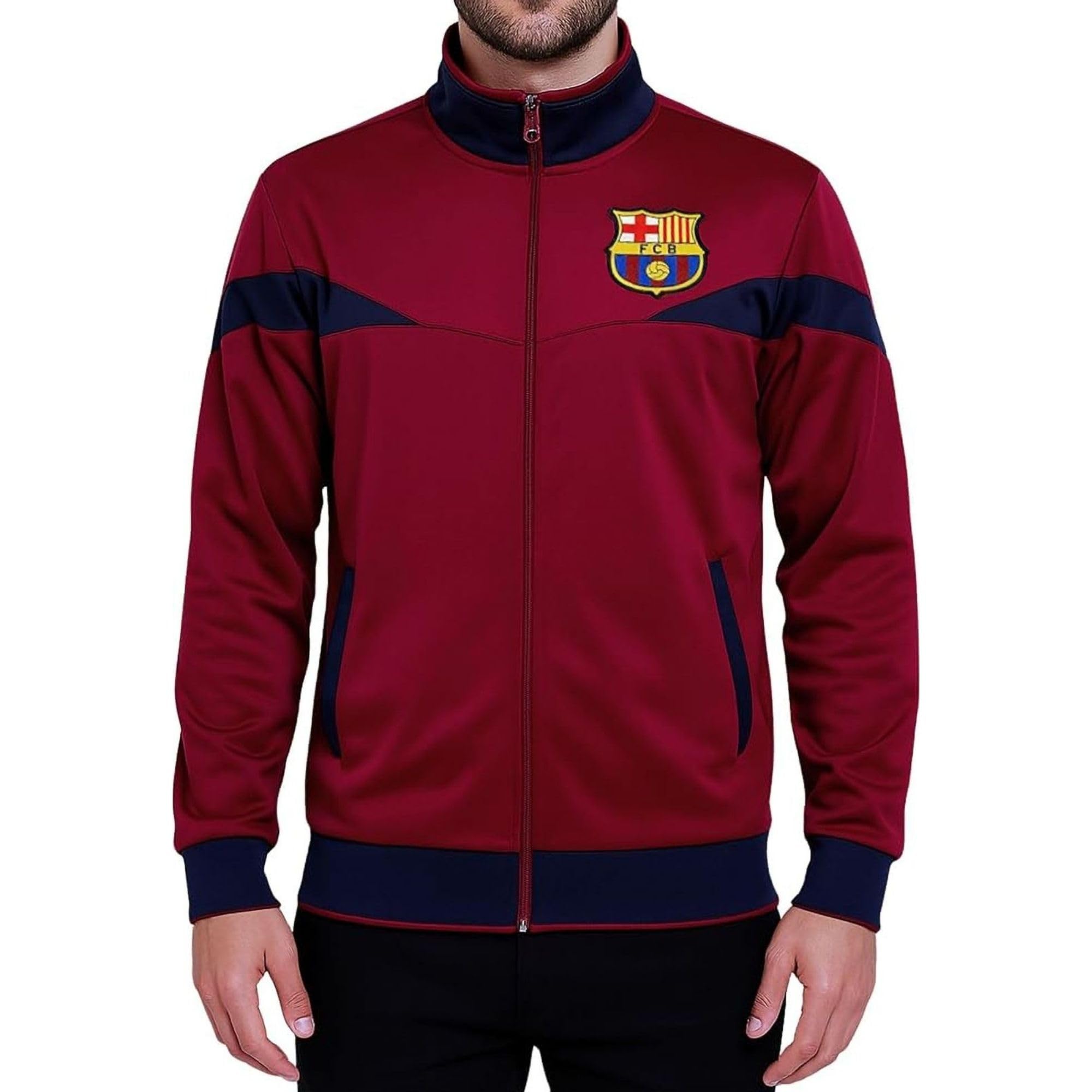 FC Barcelona ブラウン ストライプトラックジャケット FC Barcelona ブラウン ストライプトラックジャケット ICON